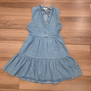 Fate 2 tiered sleeveless denim dress size medium